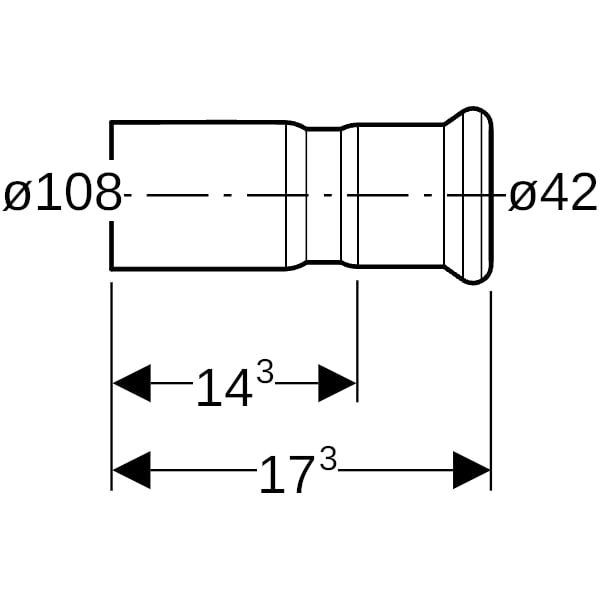 Geberit Mapress Kupfer Reduktion mit Einschubende d108-42