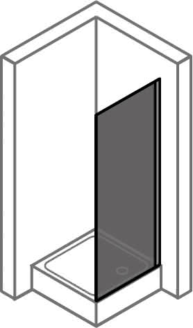 Hüppe 501 Design Seitenwand B750 H1750 für Pendeltür 510561 092 321 chrom/ESG