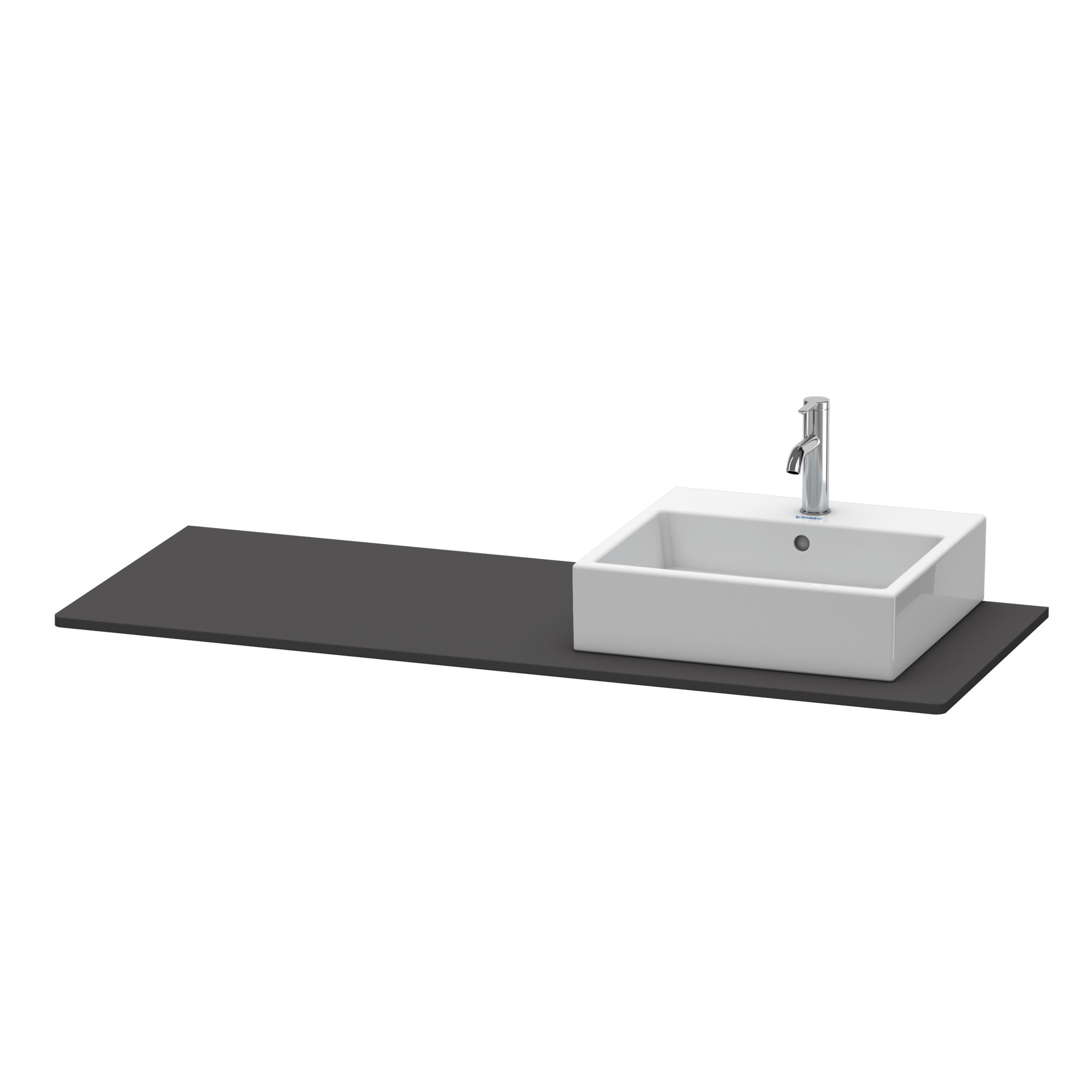 Duravit Konsole XSquare m. Ausschnitt rechts 16x1400x550mm,Graphit Supermatt