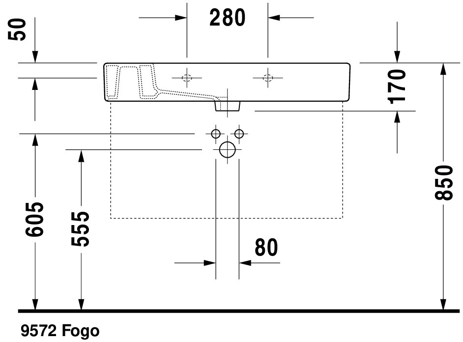 DU Möbelwaschtisch Vero 850 mm mit ÜL, mit HLB, 1 HL, weiß WonderGliss