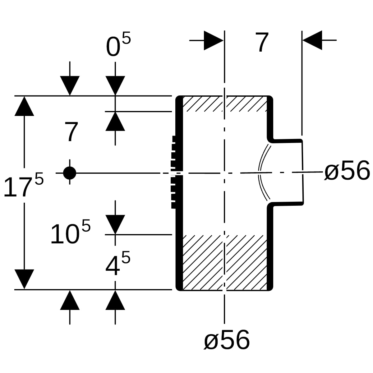 Geberit Silent-db20 Abzweig 88,5Gr d56/56