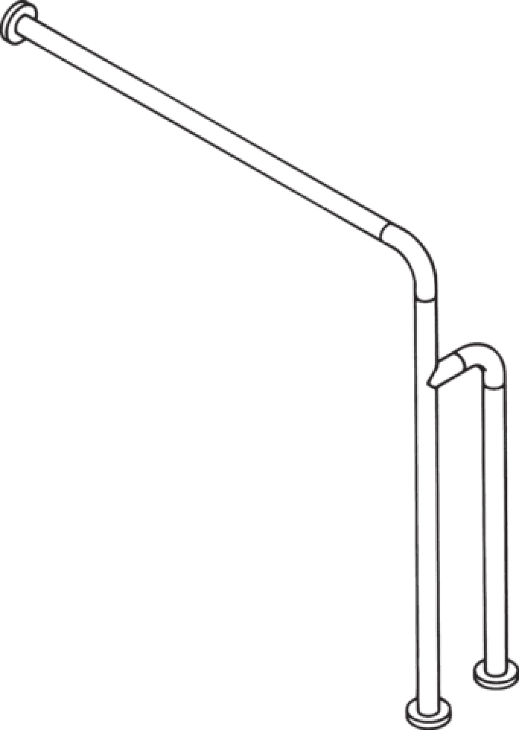 HEWI Boden-Wandstützgriff Ser 801, d:33, W1:834mm, AM1:850mm anthrazitgrau