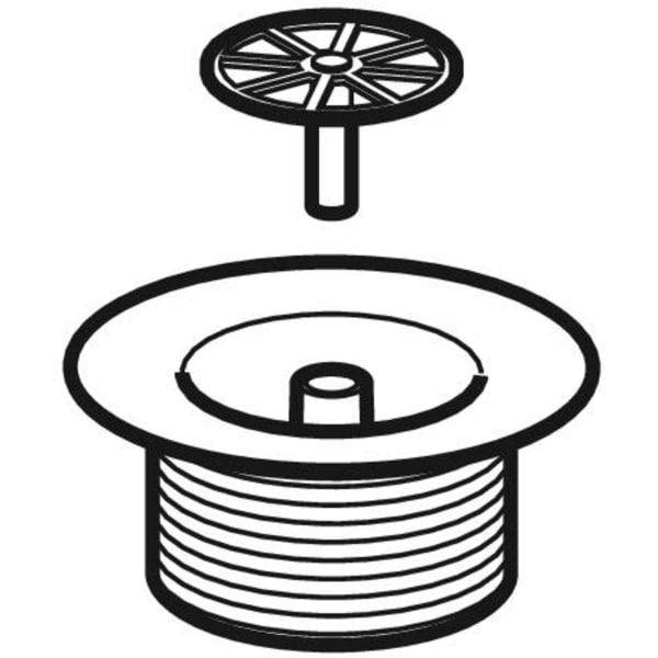 Geberit Ablaufventil mit Rundgewinde G1 1/2" di40 glanzverchromt H 3,5