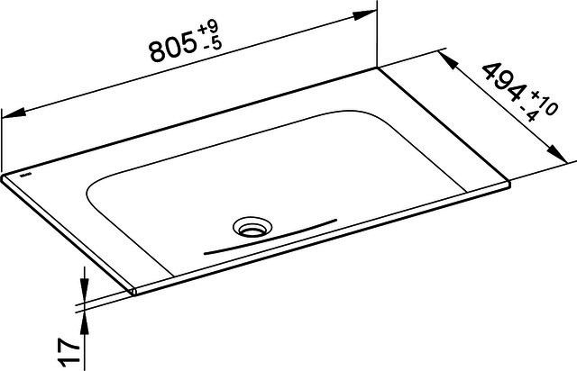 KEUCO Keramik-WT X-Line 33160, ohne Hahnlochbohrung, weiß