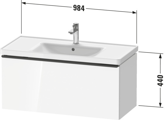 Duravit D-Neo WTU,Wdh,Ausz:1,Griff:Bronze Geb 984x452x440mm,Betongrau Matt,Dekor