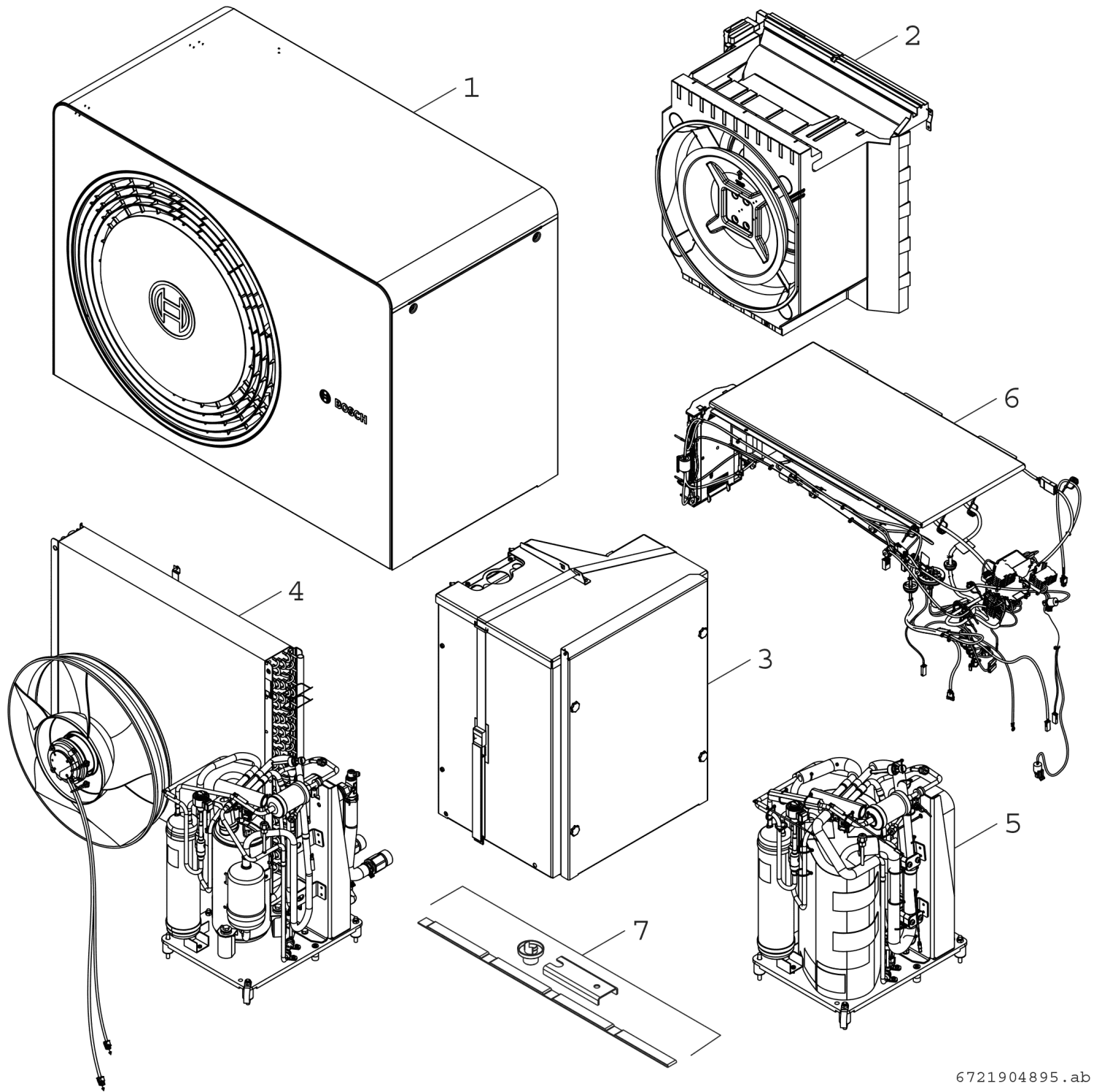 BOSCH Monoblock-Außeneinheit AW 7 OR-S Baureihe CS5800/6800i AW, 800x1100x550