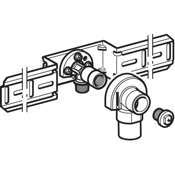 Geberit Anschlusswinkel 90Gr mit AG MF vormont. einfach, Rg R1/2-Rp1/2 L:52mm