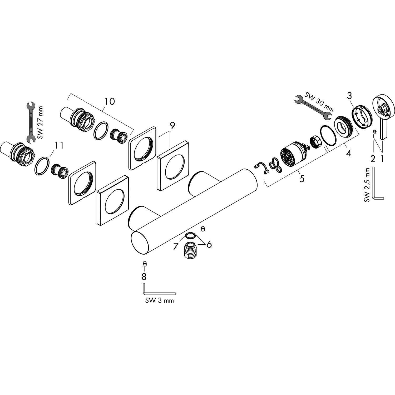 Hansgrohe Brausemischer Aufputz Tecturis E MSW