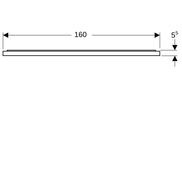 Geberit Xeno2 Lichtspiegel mit direkter und indirekter Beleuchtung, 160x71x5,5cm
