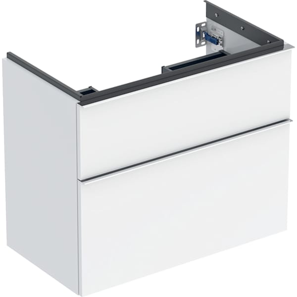 Geberit iCon Unterschrank f. WT, verk. Ausld. 74x61,5x41,6cm, weiß hgl/Gr. chrom