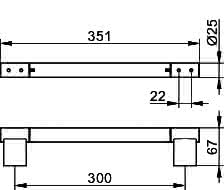 KEUCO Haltegriff Plan 14907, Edelstahl, 300 mm