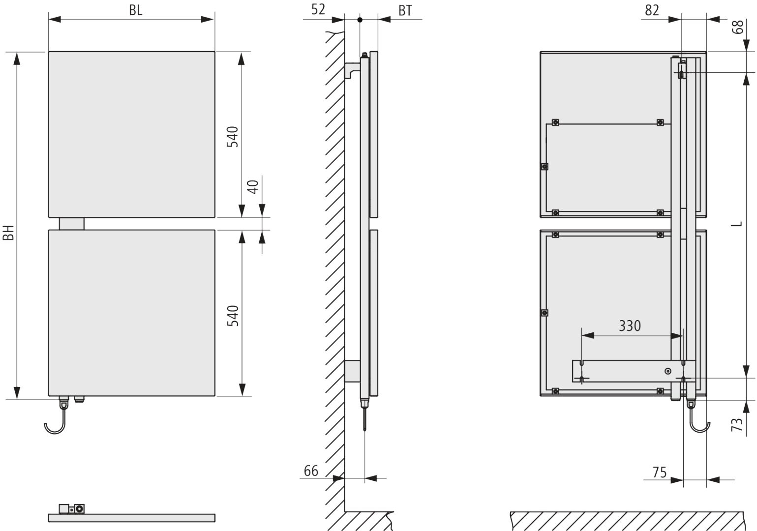 Kermi Signo-E BH 1710x540x57mm max.P800,glanzsi,WRX li RAL9003/WEI, SK1