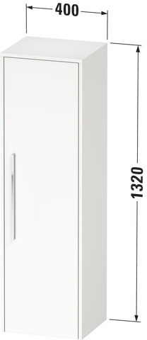 DU D-Code 2.0 HHS,TA L,Glasf.2,Hfb 1 400x1320x36,Griff Chrom,Weiß Matt