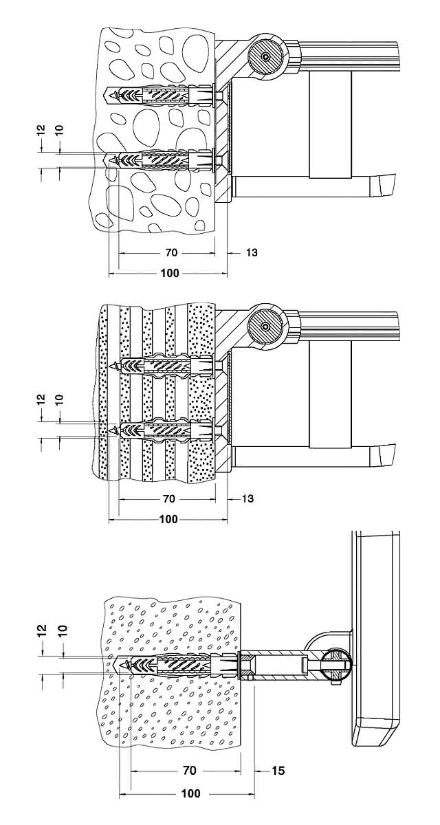 KEUCO Bef.-Set 2 Plan Care 34991, 2xSenkschr.10x80 V2A 2xDübel UX12