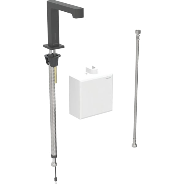 Geberit Brenta WT-Arm.,Standmontage, Batterie mit AP-Funkt.Box, o.Misch., schwarz matt
