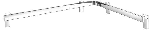 KEUCO Dusch-u. Wannenhandlauf AXESS 35011, li. 850/650mm verchr.