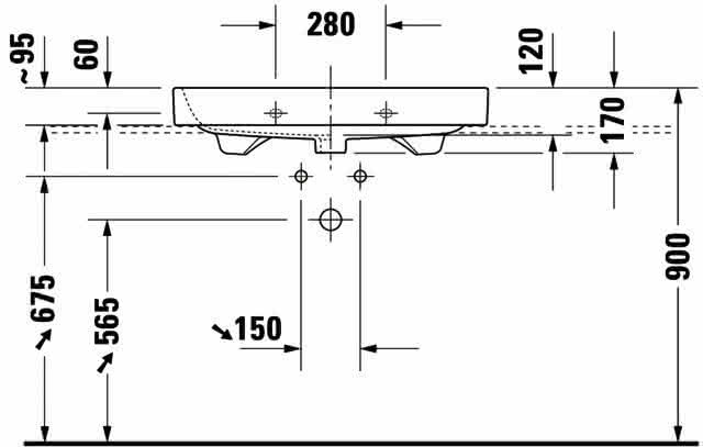 DU Möbelwaschtisch Happy D.2 800 mm m.ÜL, m.HLB, 1 HL, geschl., weiß