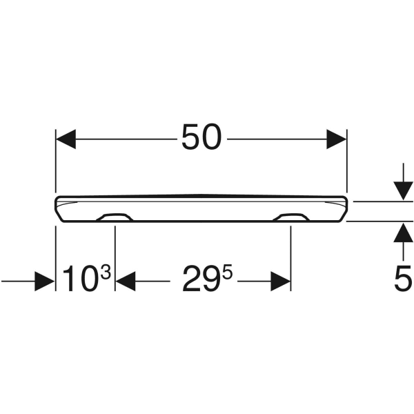 Geberit Renova Wandablage, 50x7x13,5cm, weiß KeraTect