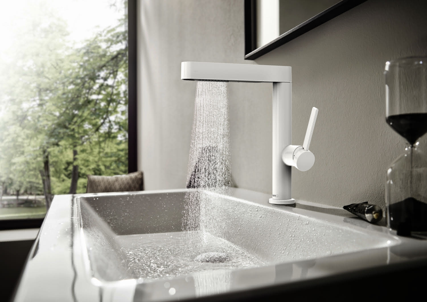 Hansgrohe Waschtischmischer 230 Finoris Ausziehbrause 2jet mattweiss