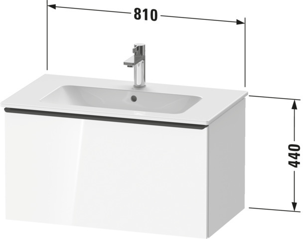 Duravit D-Neo WTU,Wdh,Ausz:1,Griff:Bronze Geb 810x462x440mm,Betongrau Matt,Dekor