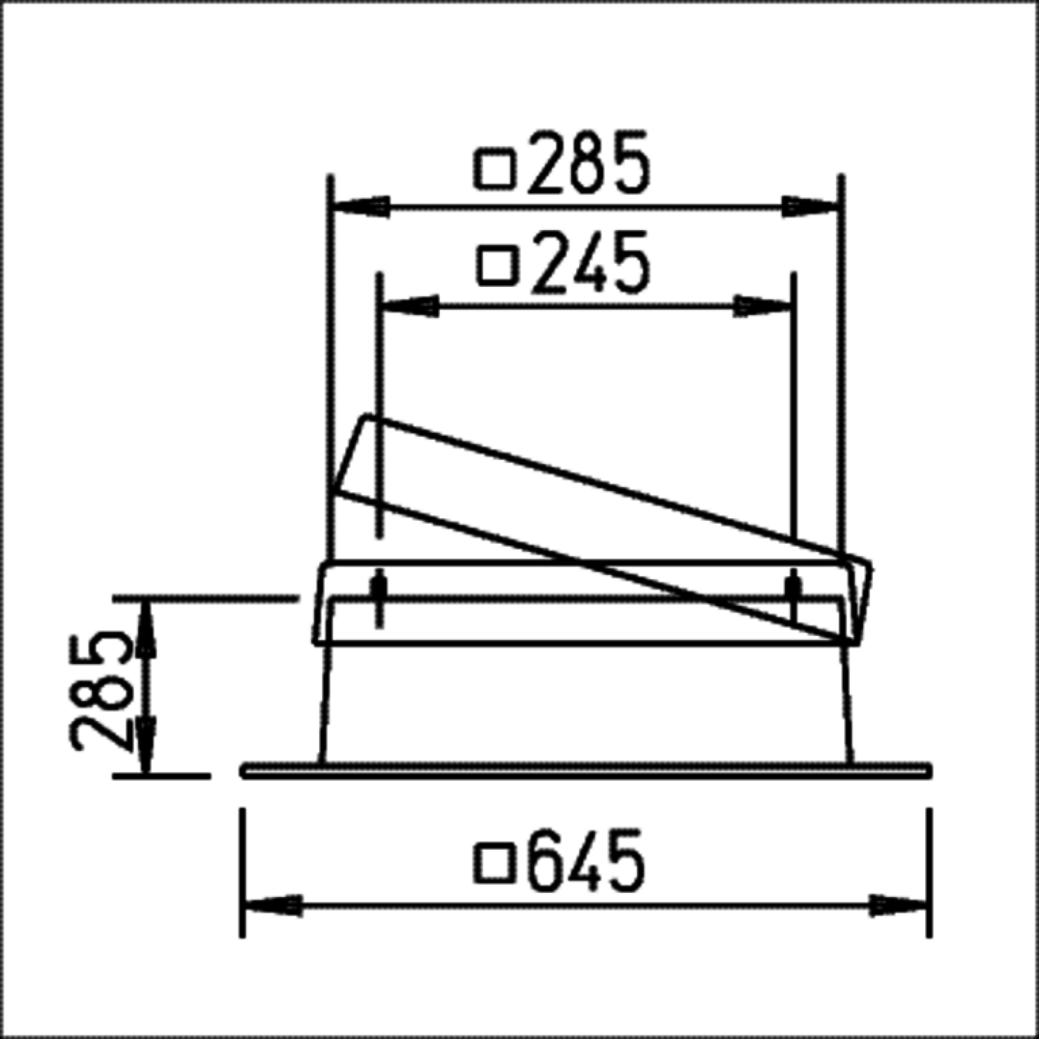 Helios FDS 180 Flachdachsockel aus GFK mit Klappmechanismus