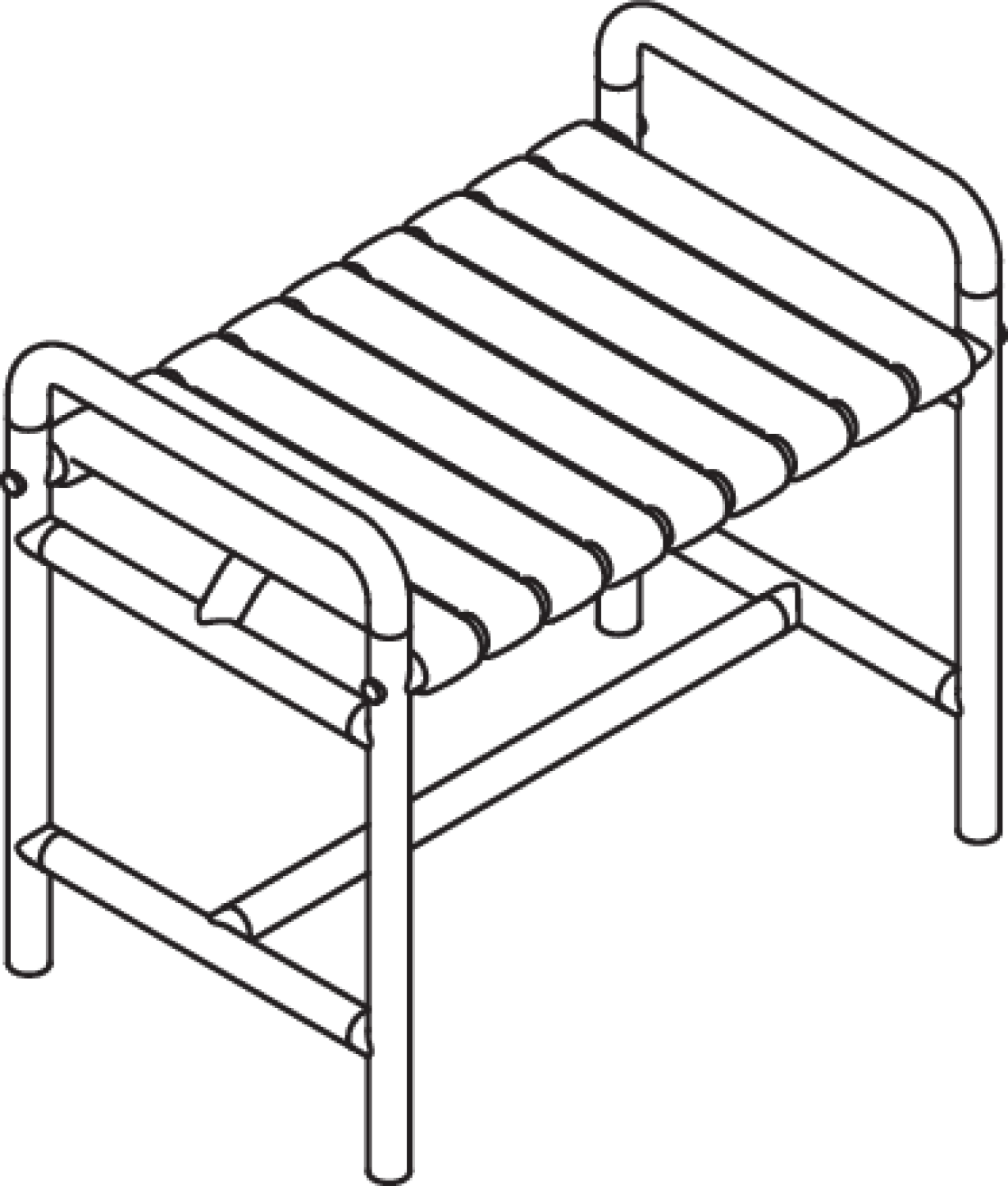 HEWI Duschbank Ser 801, B:688mm, Stützlast 300 kg signalweiß
