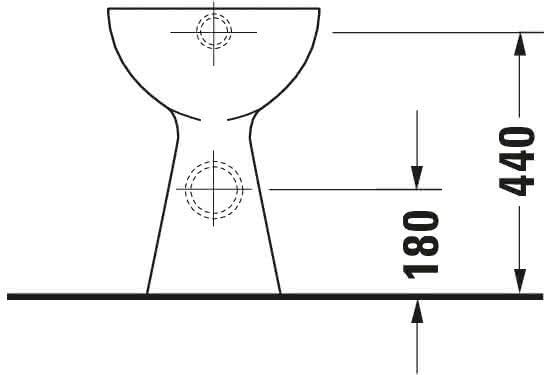 DU Stand-WC Design Classics Sudan 465 mm + 100 mm, Abg.waagrecht, weiß