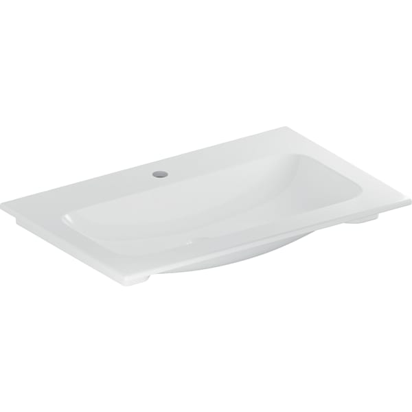 Geberit iCon Möbelwaschtisch 75x48cm mit Hahnloch, ohne Ül., weiß, KeraTect