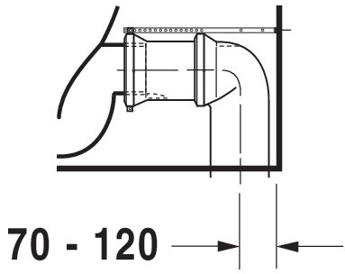 DU Stand-WC Kombi Starck 1 640 mm Tiefspüler, f.SPK, Abg.Vario, weiß WG