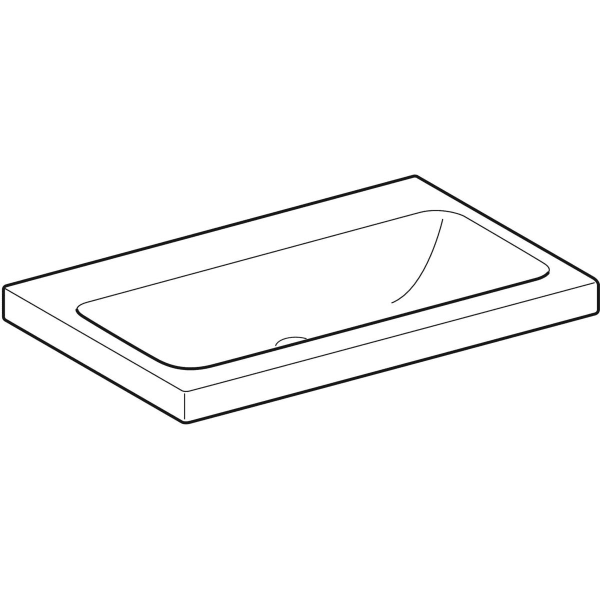 Geberit iCon Light Waschtisch 75x48cm ohne Hahnloch, ohne Ül., weiß, KeraTect