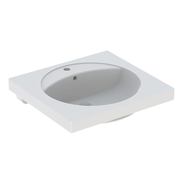 Geberit Preciosa Waschtisch mit Ablagefläche 60x55cm, m. Hl., m. Ül., weiß, KeraTect