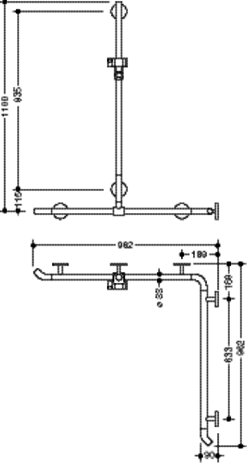 HEWI DUHA m.Br.H.St.,AM1:1100, W1/2:962, Br.H. in 98, Kst., chromoptisch besch.