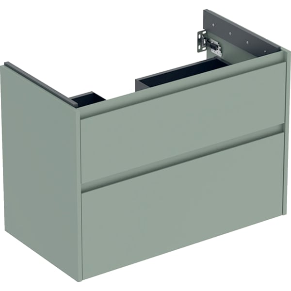 Geberit Renova Plan US f. WT, m. 2 Schubladen 84,6x60,6x44,6cm, salbeigrün/l. seidenm.