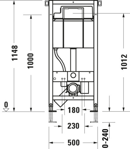 DU DuraSyst.für WWC,Standard,Trockenbau Höhe 1148,Spülbed.mechanisch Vorne