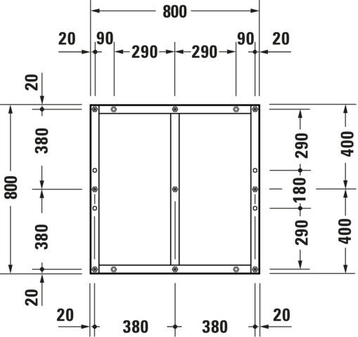 DU Fußgestell für Duschwanne Tempano 800x800mm