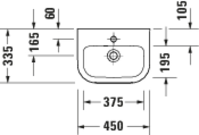 DU D-Code 2.0 HWB 450mm 1.HL, m. ÜL,Weiß