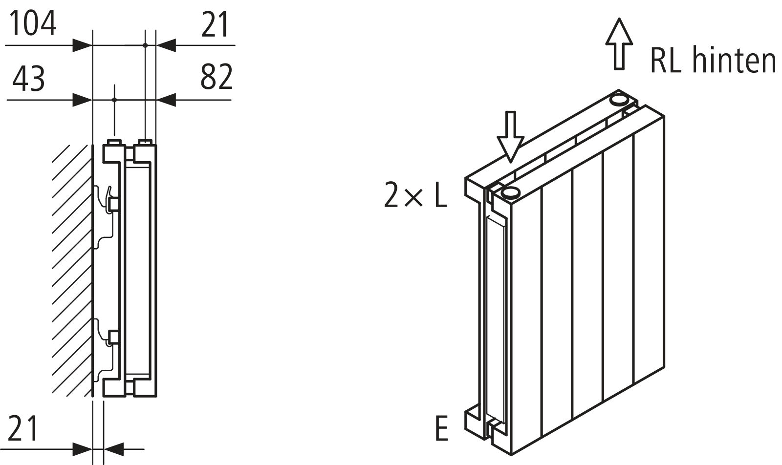 Kermi Heizwand HVN Typ20 BH600x104x280mm QN300, RAL9016, 6 bar, ANB12