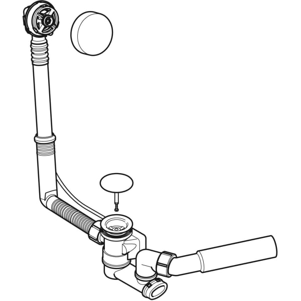 Geberit Badewannenablauf, d52 mit Drehbet. m. Fertigbauset, DN40/50, chrg