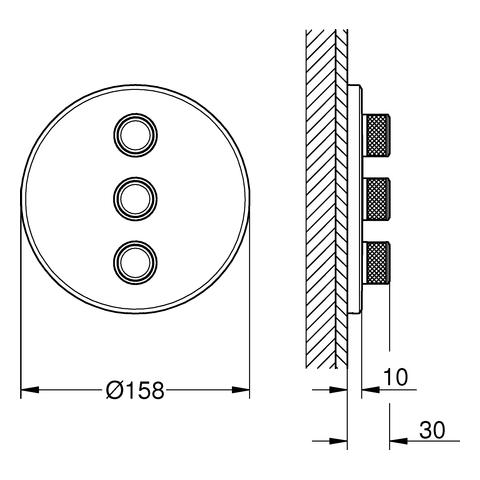 GROHE 3-fach UP-Ventil Grohtherm Smart Control 29122 FMS rd. hard graphite geb.