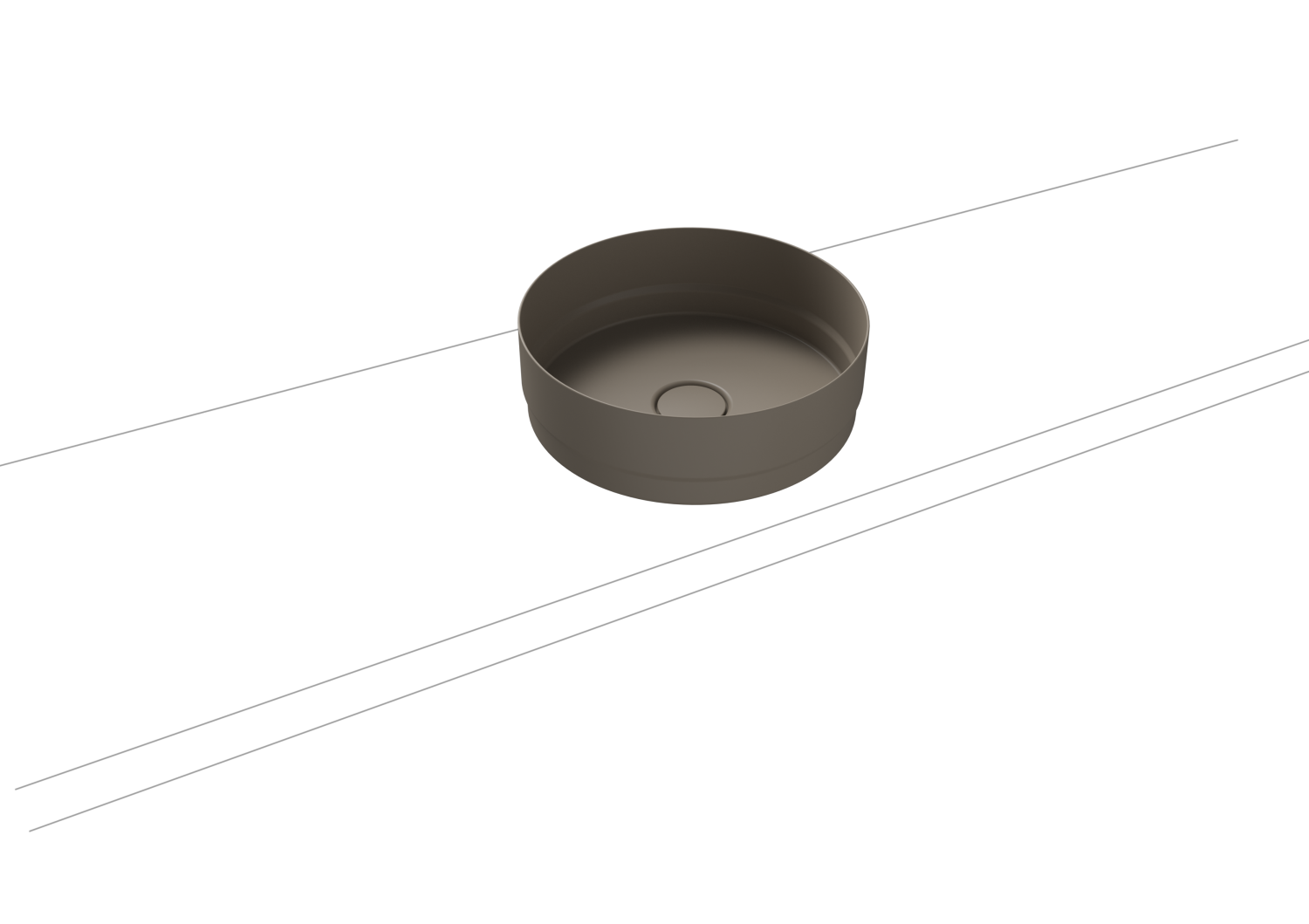 KA WB NUEVA WASCHTISCH-SCHALE Mod.3191,d :380mm,warm grey 60,Perl-Effekt,oÜL