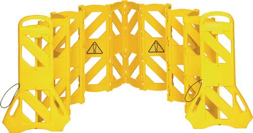 Absperrgitter PE gelb B600xH1000mm mobil,16-tlg.RUBBERMAID Absperrgitter PE gelb B600xH1000mm mobil,16-tlg.RUBBERMAID