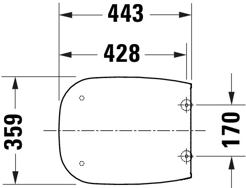Duravit Univ. WC-Sitz Eckig Tief 443mm Ülap. Absenkaut.,abnehmb.,Scharn. Edelst.,Weiß