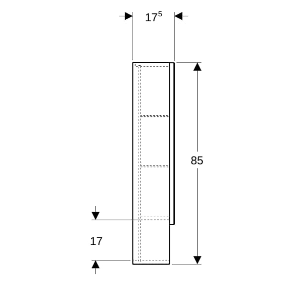 Geberit Renova Plan Spiegelschrank, 2 Türen 60x85x17,5 cm, weiß