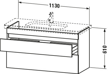 Duravit WTU wandh. DuraStyle 448x1130x610mm 2SchKa,232012, Eiche Natur/Basalt Matt