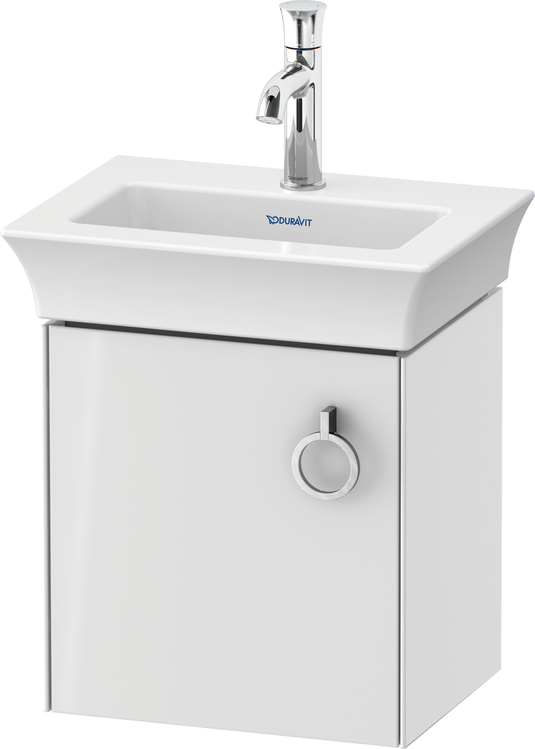 Duravit WTU wandh. White Tulip,1 Tür m.Griff 410x384x298,TA l.,Weiß Hochglanz