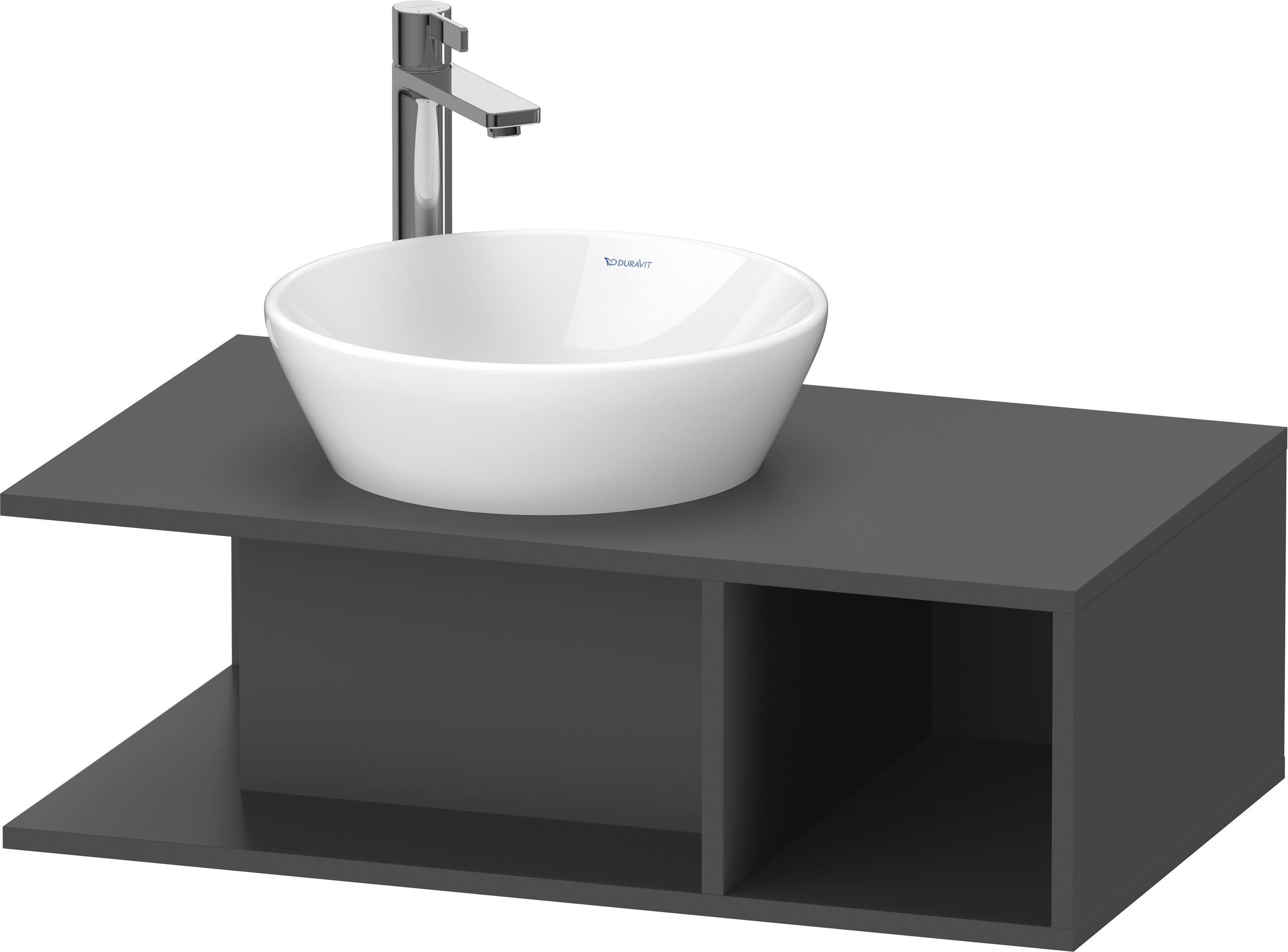 DU D-Neo WTU wandh.,1 offenes Fach r., 260x800x480mm, Graphit Matt