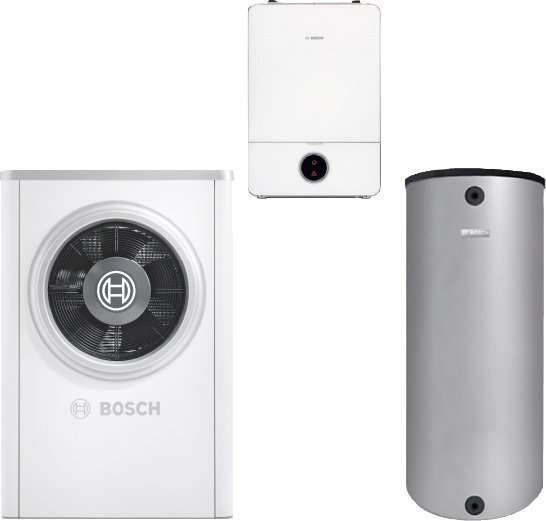 BOSCH Luftwärmepumpen-Paket BOPA CS724 CS7001i AW 5 OR-S, AWE9, BH120-5 1 A