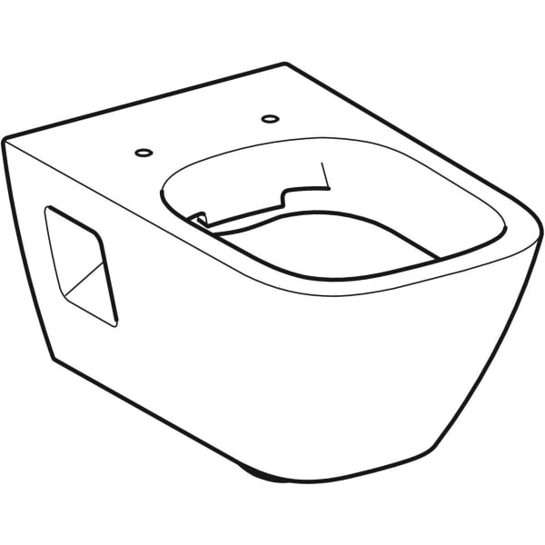 Geberit Renova Plan Wand-WC Tiefspüler teilgeschlossene Form Rimfree, weiß Tect