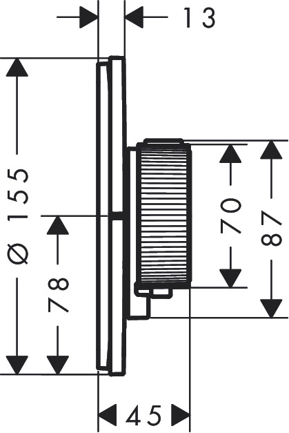 Hansgrohe Thermostat UP Axor ShowerSelect ID HighFlow rund BSO