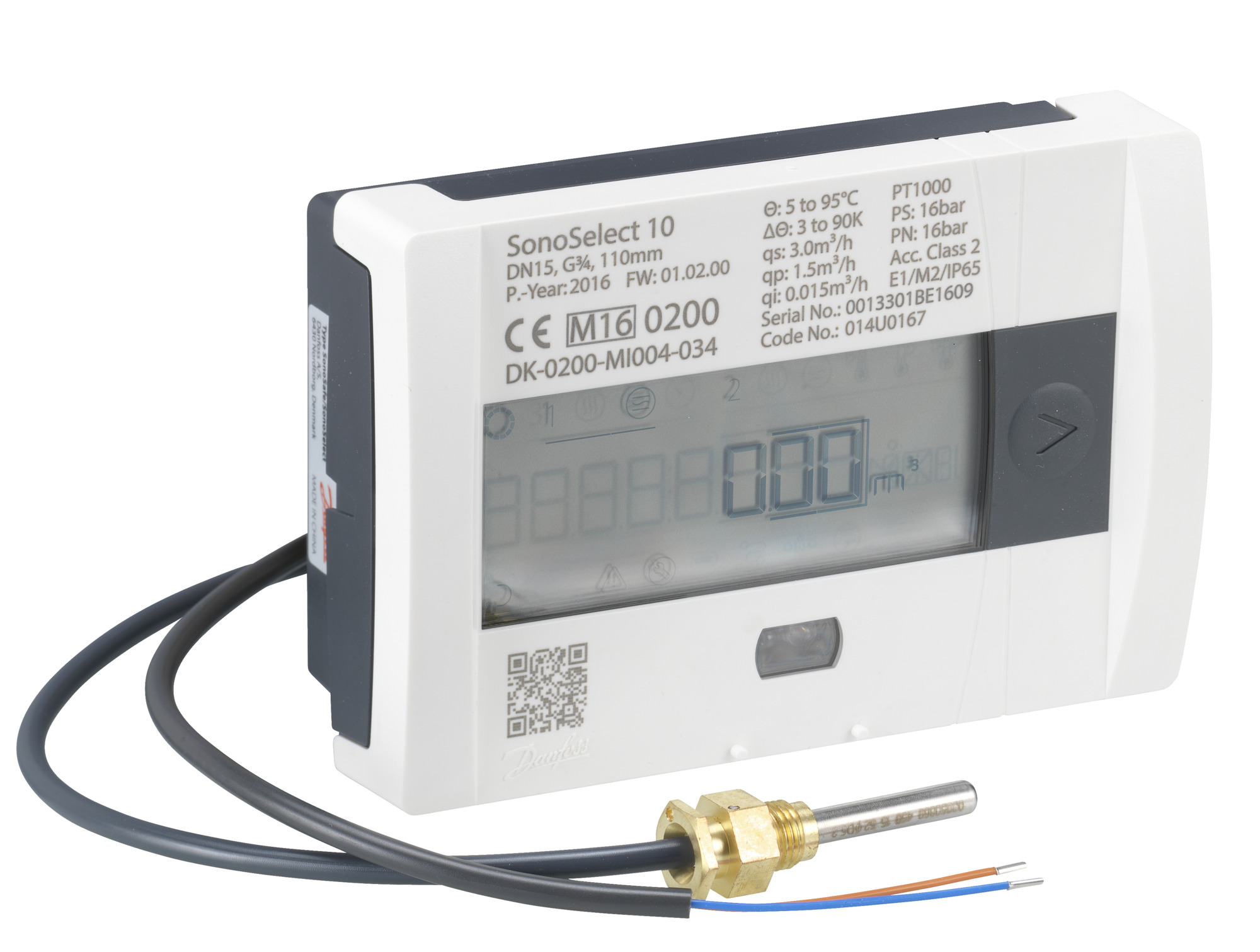 Danfoss Ultraschall-Energiezähler Sono Safe10 BA DN20 qp1,5 G1A 130 Mbus